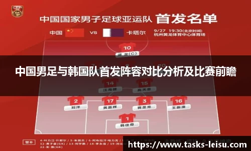 中国男足与韩国队首发阵容对比分析及比赛前瞻